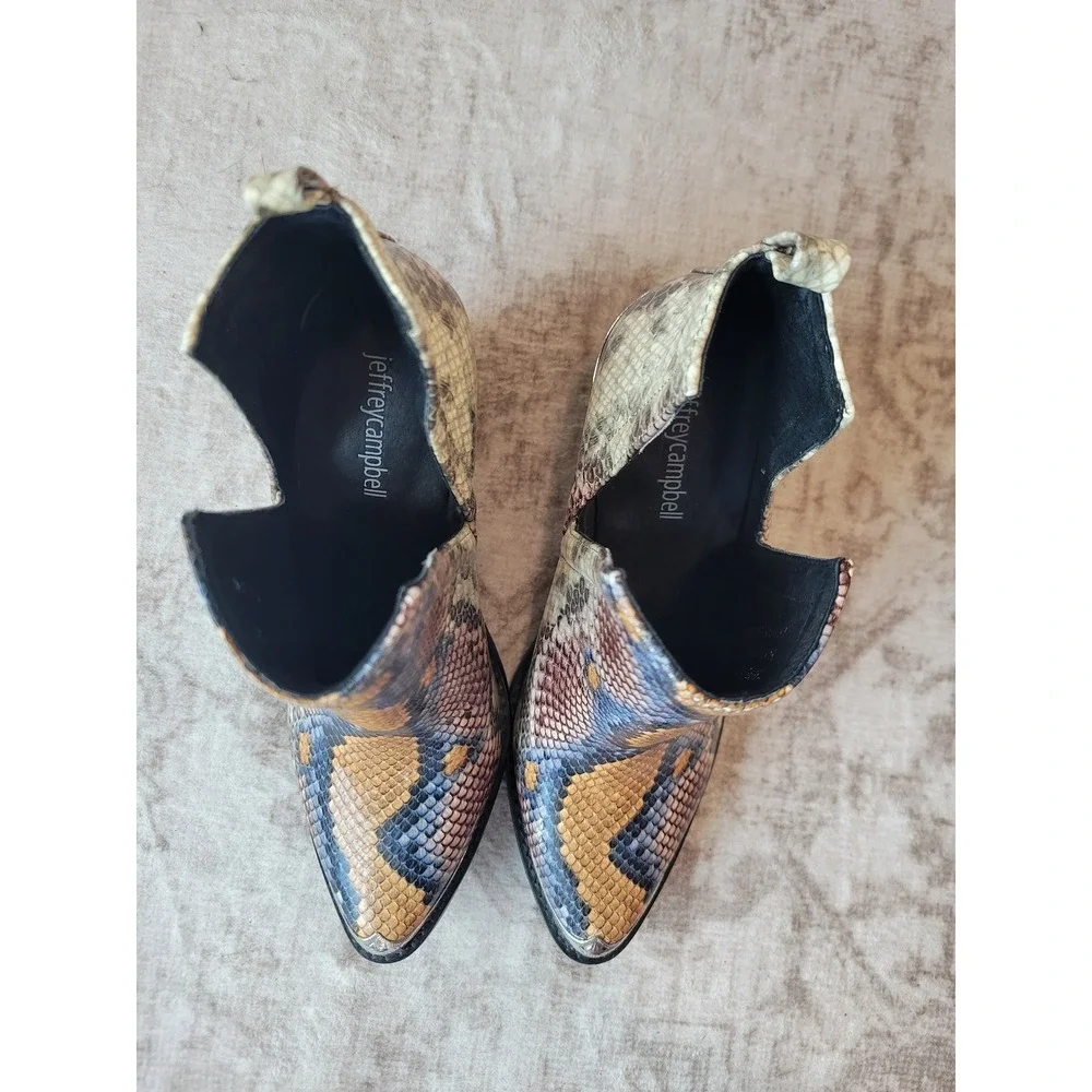 Jeffrey Campbell Cromwell Faux Snakeskin Ankle Boots –‎ Women's 6.5